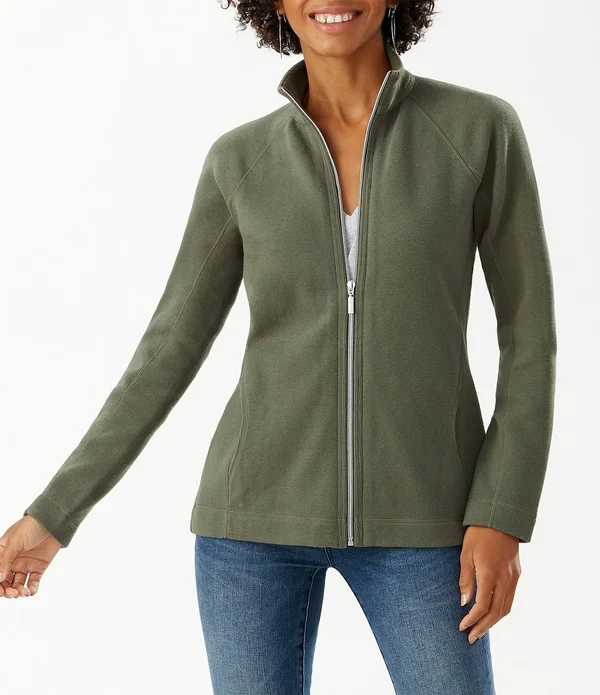 Tommy Bahama Women's The New Aruba Full-Zip Sweatshirt - Palm Moss - Size Xxs