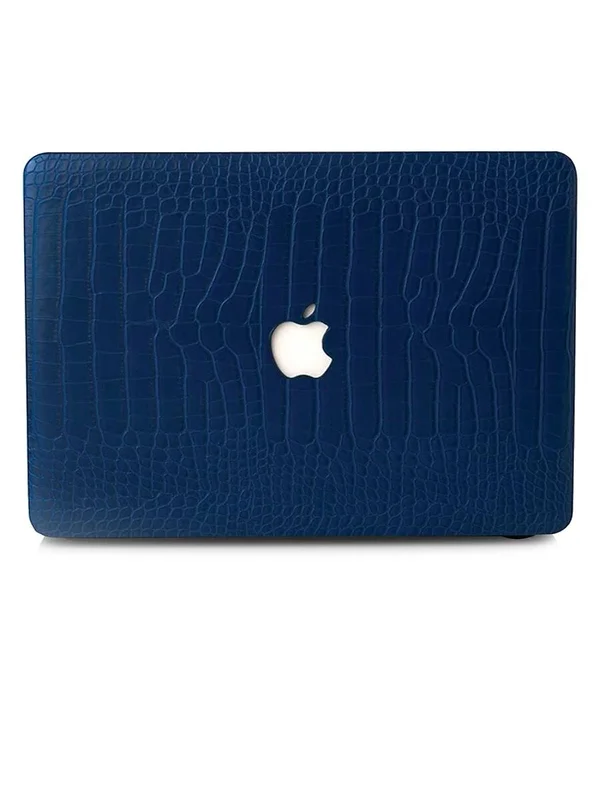 Chic Geeks Faux Crocodile MacBook Case - Navy