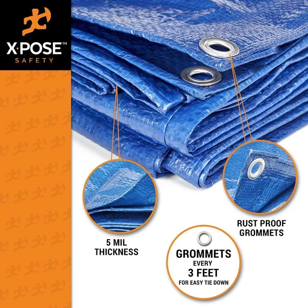 Blue Poly Tarps 10& x 20& - Case of 12