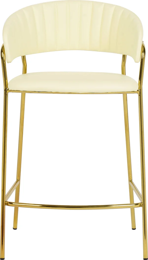 TOV Furniture Padma Cream Vegan Leather Counter Stool (Set of 2)