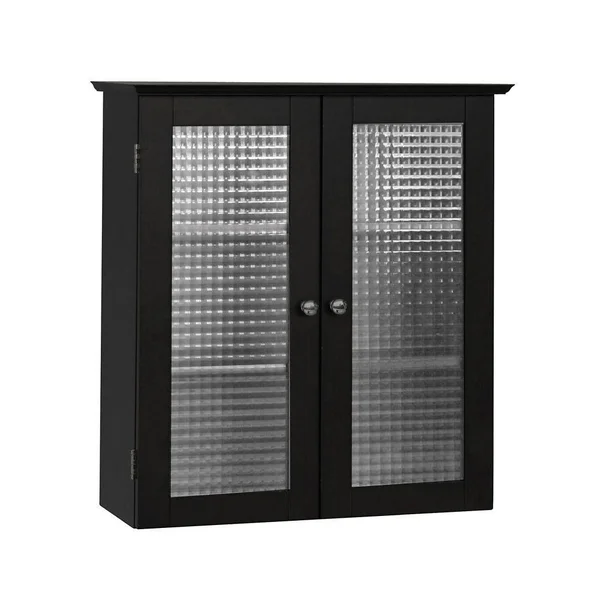 Elegant Home Fashions Maggie Wall Cabinet with 2 Glass Doors in Espresso