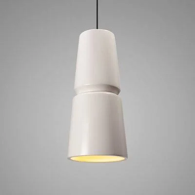 Logan 1 - Light Single Cone Pendant AllModern Bulb Type: LED, Shade Color: Matte White, Finish: Brushed Nickel