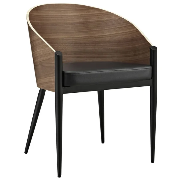 Modern Contemporary Kitchen Wood Dining Armchair Walnut, Brown