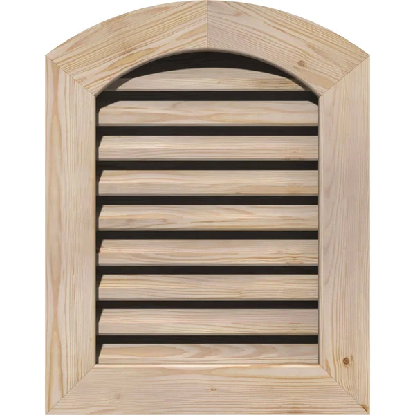 Ekena Millwork 12-in W x 26-in H Arch Top Gable Vent (17-in W x 31-in H Frame Size): Unfinished, Functional, Smooth Pine Gable V