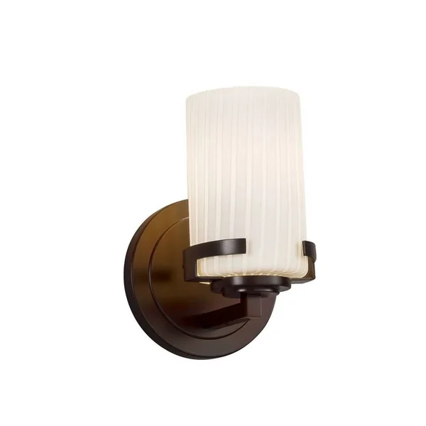Justice Design Group FSN-8451-10-ALMD-CROM Atlas 1-Light Wall Sconce in Polished Chrome
