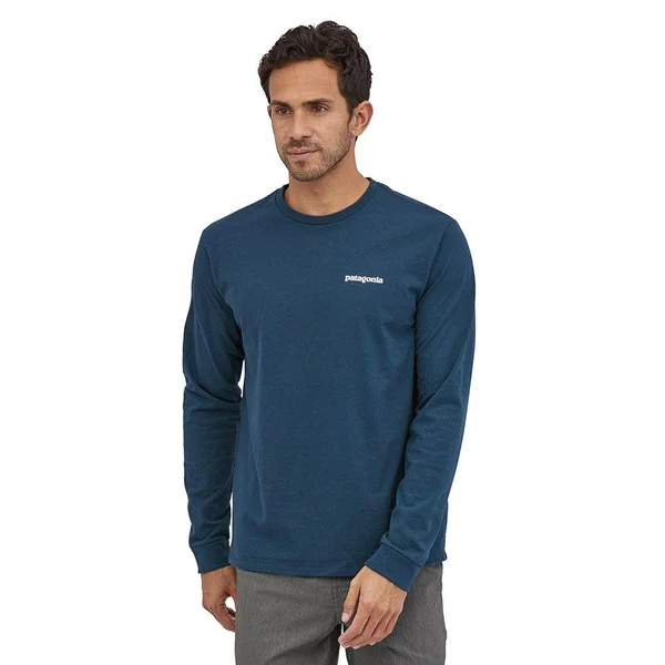 Patagonia Men's Long-Sleeved P-6 Logo Responsibili-Tee Crater Blue - M