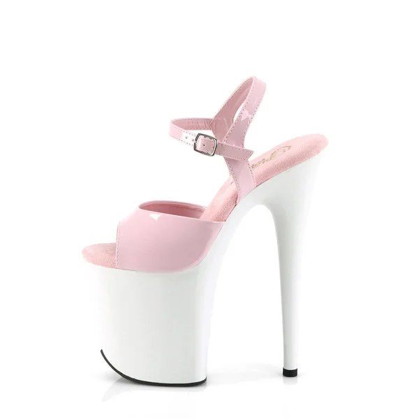 Pleaser FLAMINGO-809 - 8x22 Heel Chrome Ankle Stra - Black/Silver 11