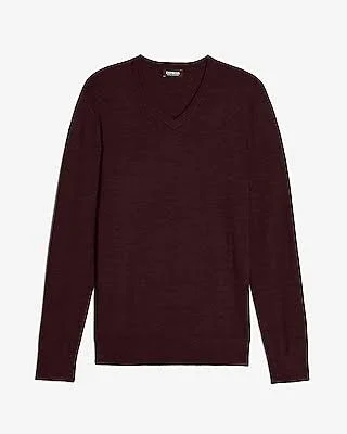Merino Wool-Blend V-Neck Sweater Blue Men's M