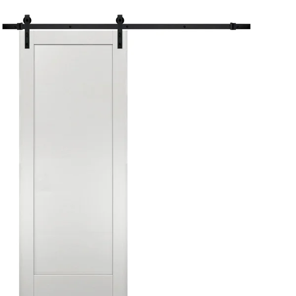 Sturdy Barn Door Hardware - Planum 0010 Black Matte - 28x22 x 84x22