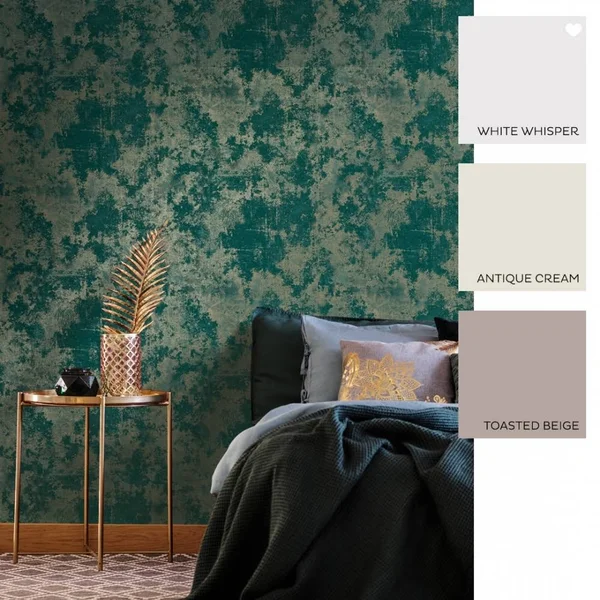 I Love Wallpaper Green Geneva Metallic Wallpaper Emerald, Gold