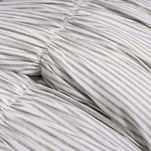Lush Decor Ruching Ticking Stripe Comforter Gray Set Full/Queen