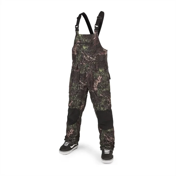 2022 Volcom Roan Bib Overall in Woodland Camo - L