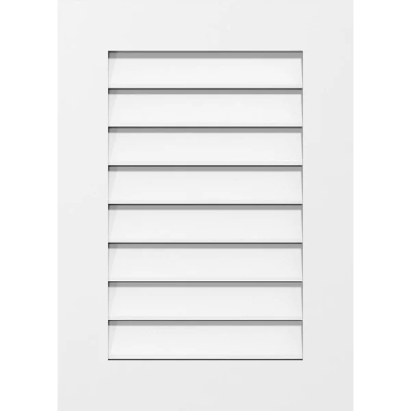 Vertical Surface Mount: Functional, Standard Frame PVC Gable Vent Ekena Millwork Size: 34x22 W x 18x22 L