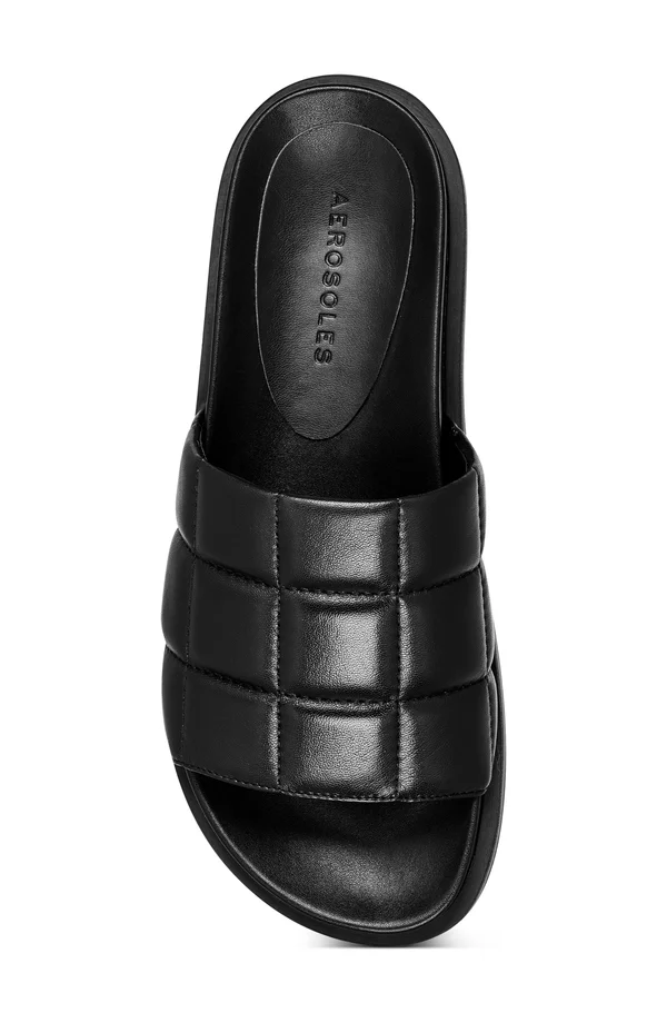 Women's Aerosoles Leila Slide Sandal - Size 6.5 M - Black