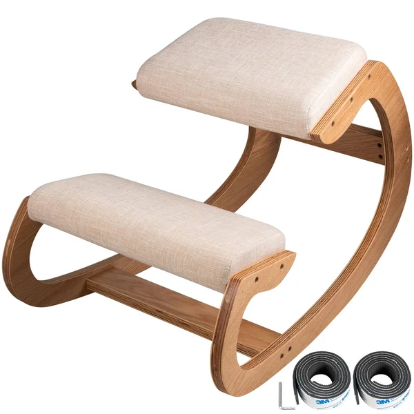 Vevor Ergonomic Kneeling Chair Wooden Strengthen Muscles Relieve Fatigue Furniture
