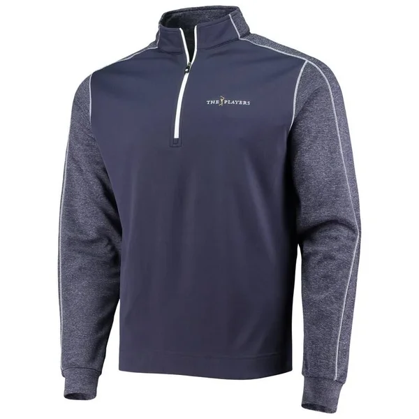 FootJoy Tonal Heather 1/2 Zip Midlayer Navy Medium