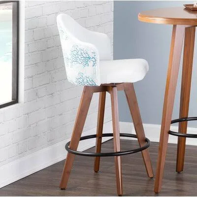 Murrieta Swivel 26&& Counter Stool Langley Street Upholstery: Blue Coral