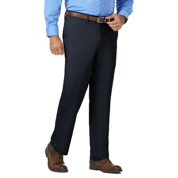 J.M. Haggar Men's Luxury Comfort Classic-Fit Performance Stretch Casual Pants - Navy