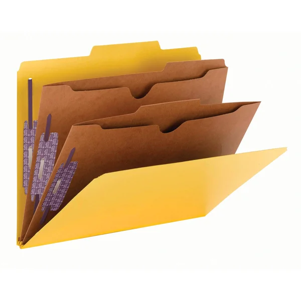 Smead - Classification folder - expanding - 2 parts - Letter - tabbed - yellow (pack of 10)