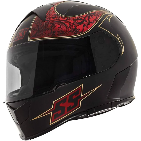 Speed & Strength SS900 Scrolls Helmet (Large - Black/Red)