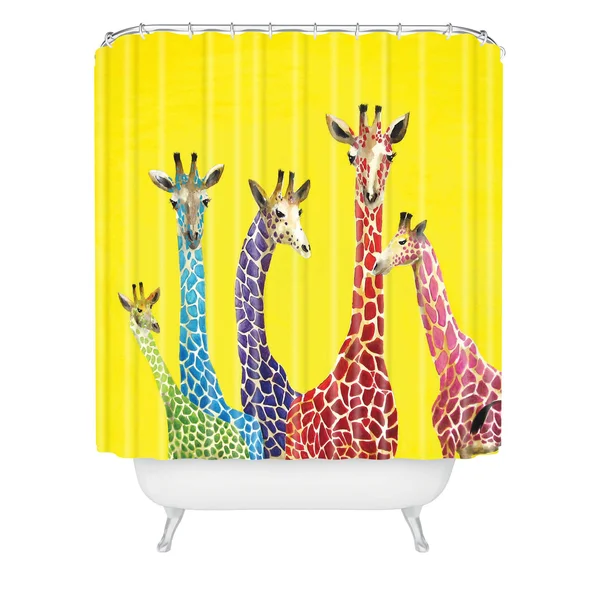 Deny Designs Clara Nilles Jellybean Giraffes Shower Curtain - 69x22 x 72x22