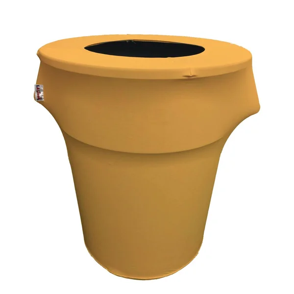 La Linen Stretch Spandex Trash Can Cover 55 gal. Round, Emerald Green
