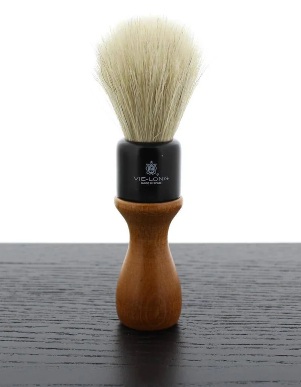 Vie-Long American Style Horse Hair Shaving Brush, Wood Handle