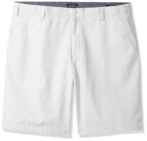 Nautica Men's Big & Tall 10x22 Flat Front Deck Shorts - Bright White