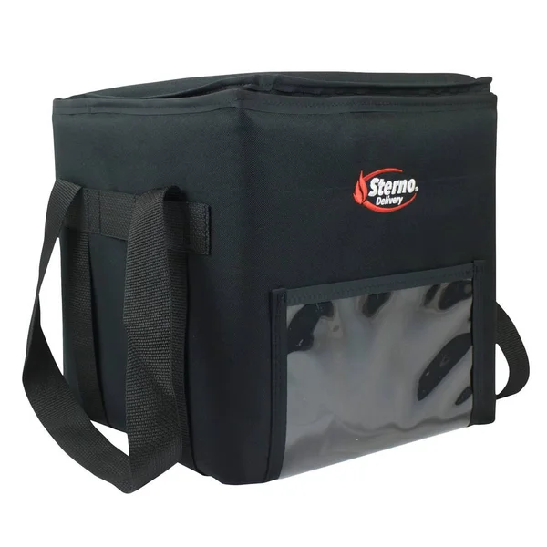Sterno 70518 Black Extra-Large Delivery Insulated Food Carrier - 11 1/2x22 x 11 1/2x22 x 18x22 - Holds (6) 6x22 x 6x22 x 3x22 San