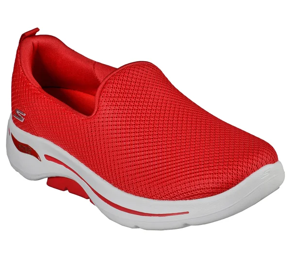 Skechers Women's GOwalk Arch Fit - Grateful Slip-On Walking Shoes - Red, 7.0