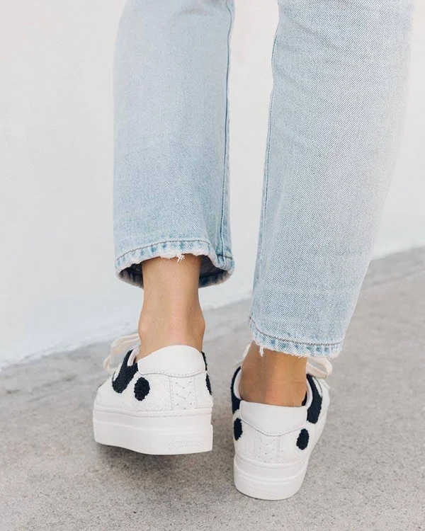 Yin Yang Platform Sneaker Coral, White, 9.5