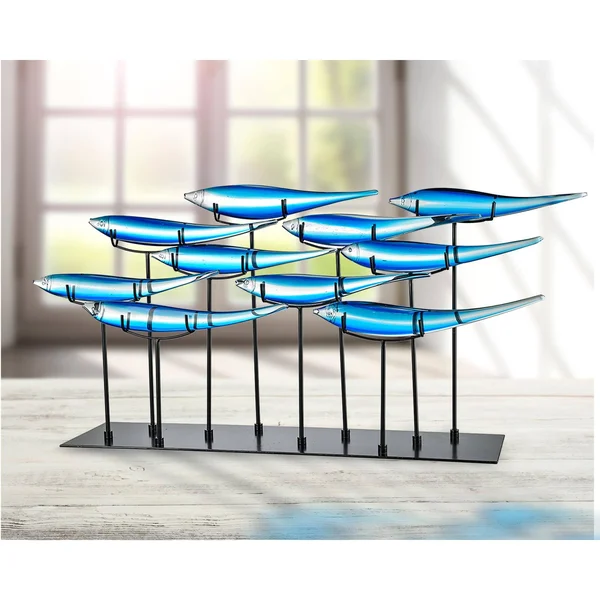 Dale Tiffany 10 Fish Blue Sculpture - AS14326