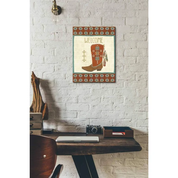 Epic Graffiti 'Southwest at Heart IV Flag' by Veronique Charron - Canvas Wall Art, 12 inchx16 inch, Size: 12 x 16, Beige