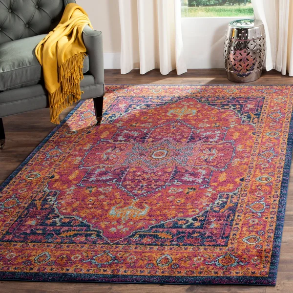 Safavieh Evoke EVK275S 6&7x22 x 9&0x22 Fuchsia, Orange Area Rug