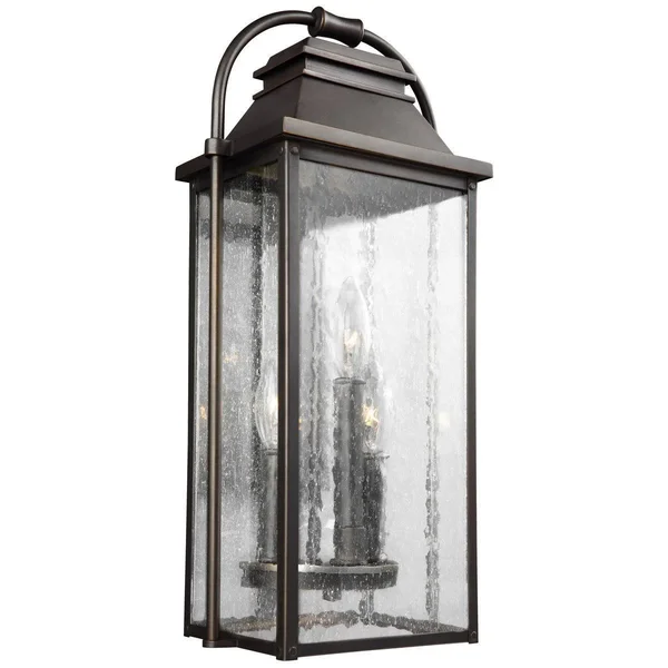 Feiss OL13200PBS Painted Brushed Steel Wellsworth 3 Light Outdoor Wall Lantern