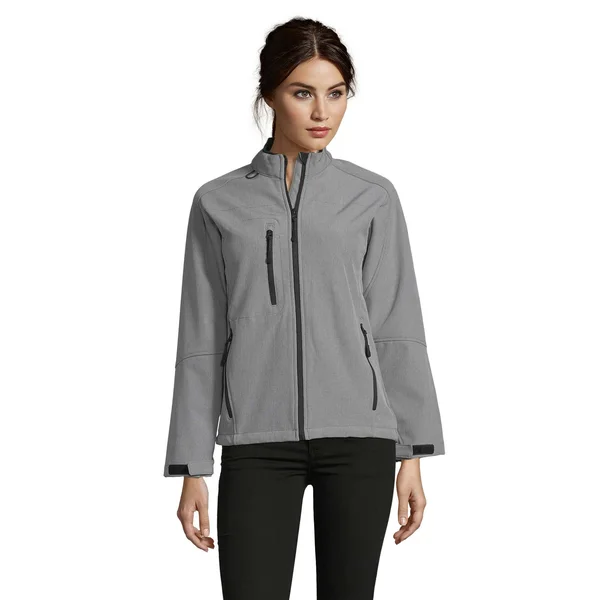 SOLS Womens/Ladies Roxy Soft Shell Jacket (Breathable, Windproof and Water Resistant) Grey Marl Womens Softshell Jacket