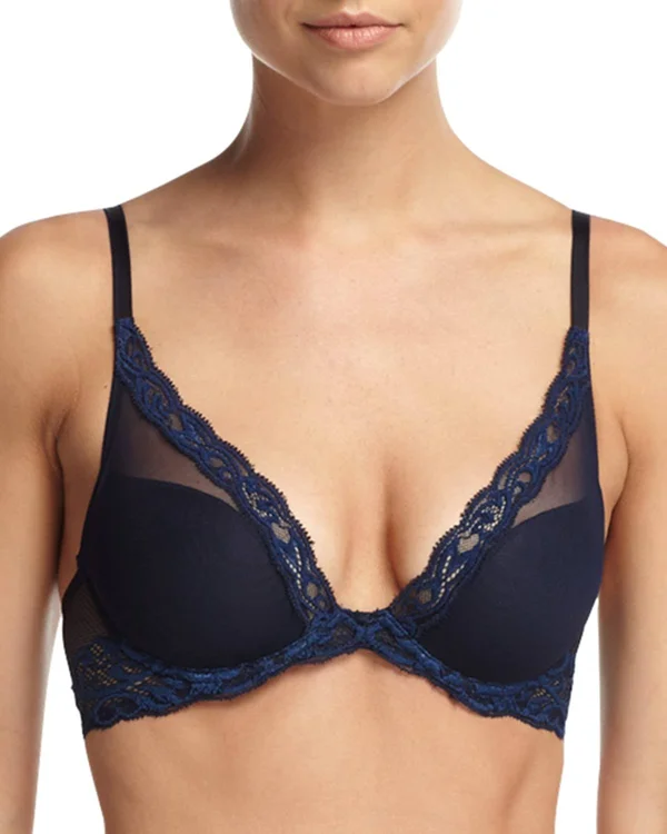Natori Feathers Contour Plunge Bra - Midnight (730023) 36G