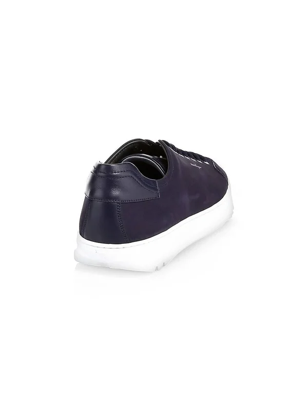 Salvatore Ferragamo Men's Leather Low-top Sneakers Blue