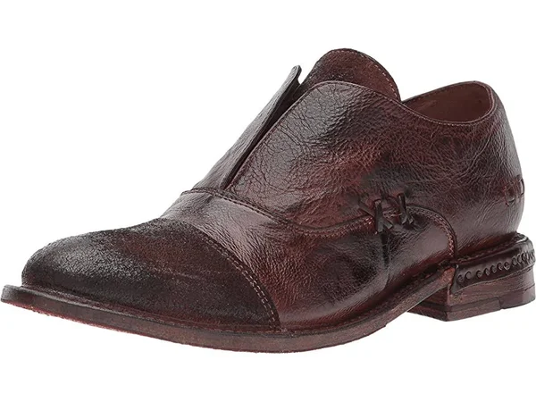 Bed|Stu Rose Women's Leather Slip on 6.5, Teak Dip Dye