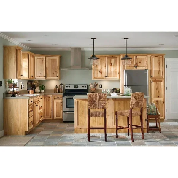 Diamond Now Denver 36-in W x 35-in H x 23.75-in D Natural Hickory Sink Base Stock Cabinet
