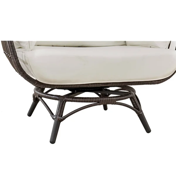 Sunjoy Brown Swivel Egg Cuddle Chair