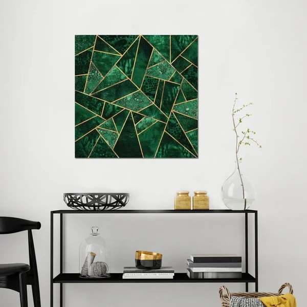 Elisabeth Fredriksson Canvas Art Prints - Deep Emerald ( Decorative Elements > Patterns > Geometric Patterns art)