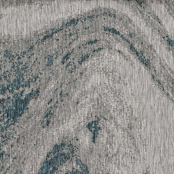 Kas Provo 5765 Grey/Teal Strokes Area Rug 5&3x22 x 7&7x22