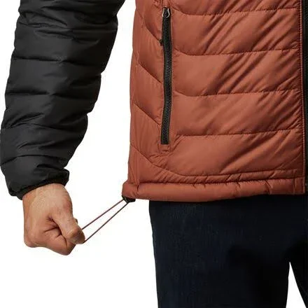 Columbia Men's Powder Lite Hooded Jacket - Large - Dark Amber, Black