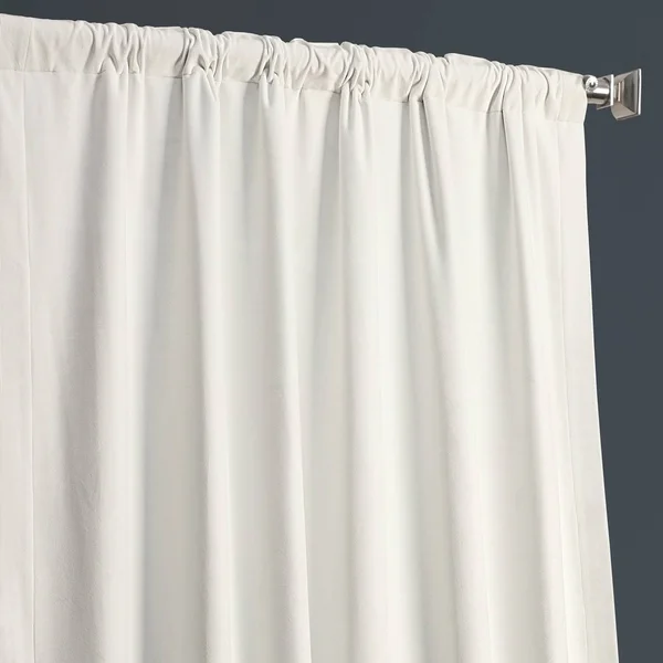 Caspian Blue Plush Velvet Hotel Blackout Curtain - Half Price Drapes
