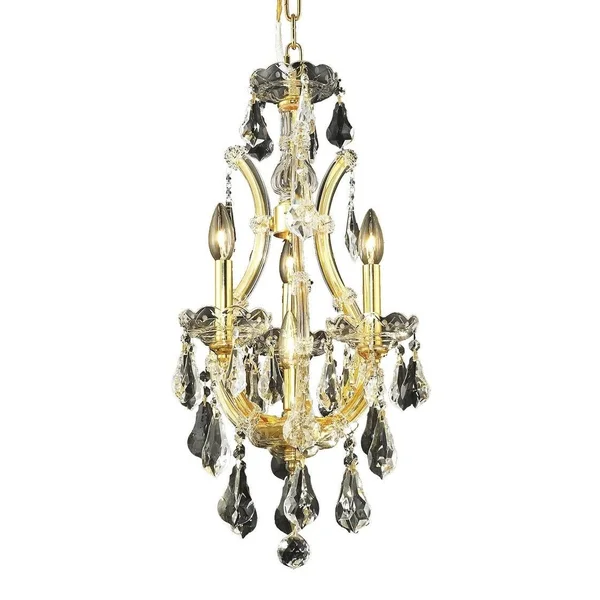 Fleur Illumination 4 Light Gold Chandelier - Royal Cut crystals/Gold