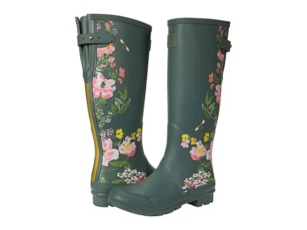 Joules Welly Print Women's Rain Boots 9135877 - 10 B - Medium - Green