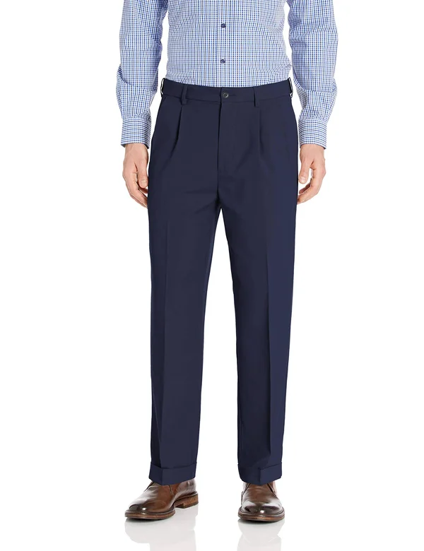 PGA Tour Men's Double Pleated Expandable Waistband Pant