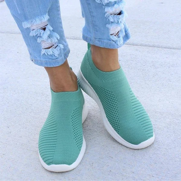 Casual and Comfortable Slip on Sneakers, LightSeaGreen, 10.5