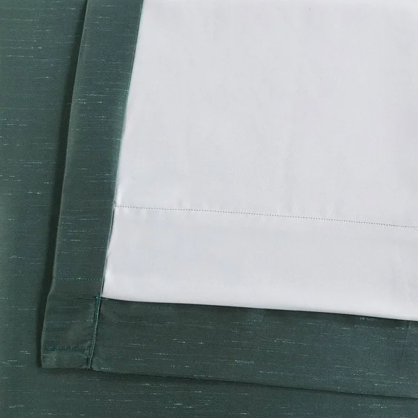 Exclusive Fabrics & Furnishing Blackout Extra Wide Vintage Textured Faux Dupioni Curtain PANEL, Green